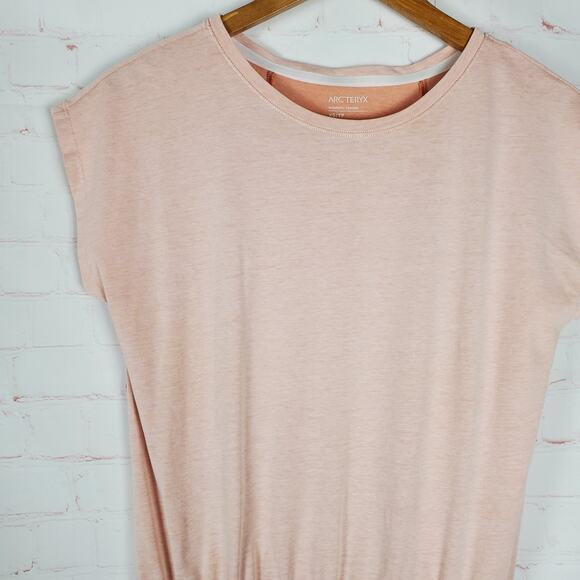 Arc'teryx Ardena Dress XS Pockets Short Sleeve Cotton Blend Lightweight Lt Pink - Picture 8 of 15